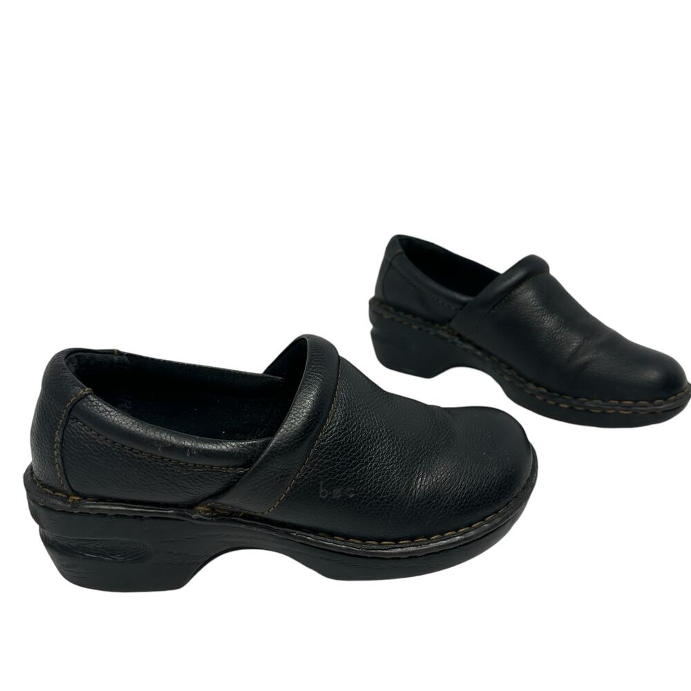 BOC Born‎ Concept Peggy Clog Mule Sz 7W Black Leather Professional Comfort Shoe